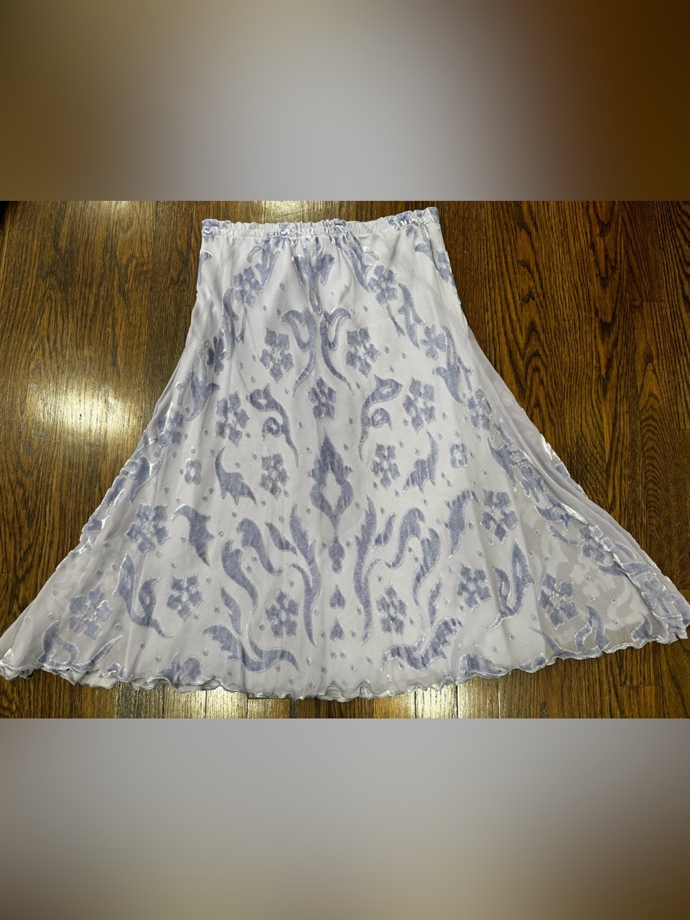 Vintage Marian Clayden Silk Velvet Skirt In Lavender Periwinkle Color No Size